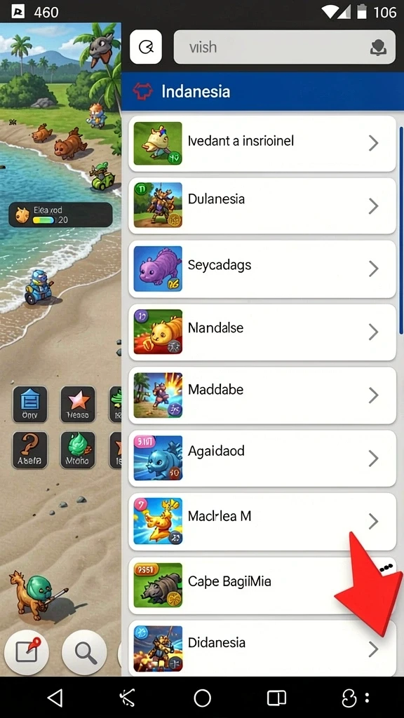 Screenshot menunjukkan tampilan awal permainan yang menarik.