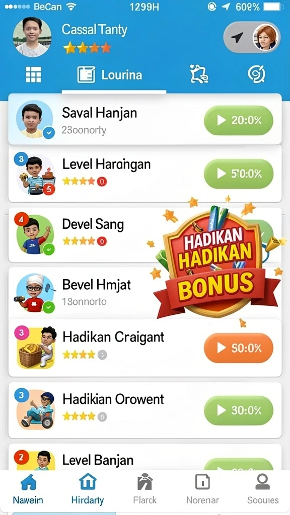 Tampilan menu yang mudah dinavigasi.