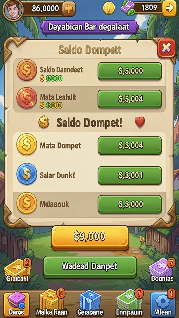 Pemandangan alam yang indah dalam game.